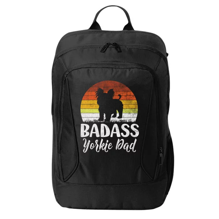 Distressed Quote Badass Yorkie Dog Lovers Vintage Dad Gift City Backpack