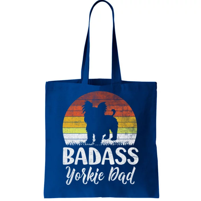 Distressed Quote Badass Yorkie Dog Lovers Vintage Dad Gift Tote Bag