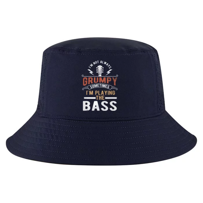 Distressed Quote Bass Guitar Player Funny Retro Music Cool Comfort Performance Bucket Hat