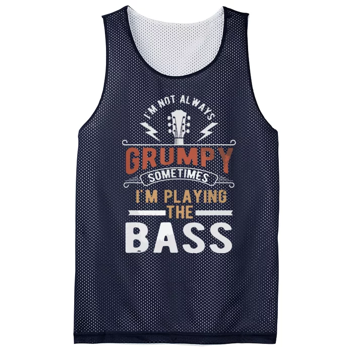 Distressed Quote Bass Guitar Player Funny Retro Music Mesh Reversible Basketball Jersey Tank