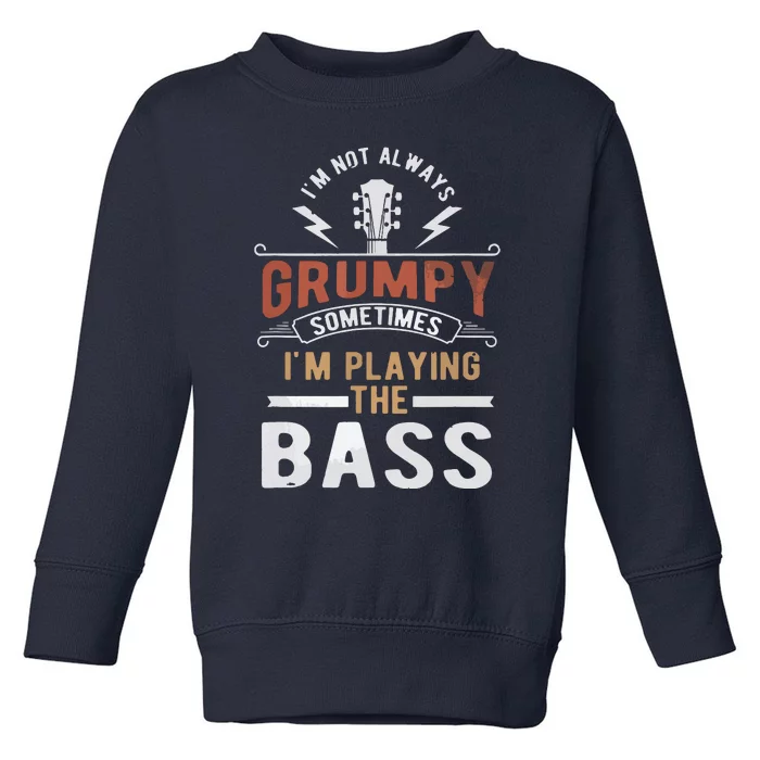 Distressed Quote Bass Guitar Player Funny Retro Music Toddler Sweatshirt