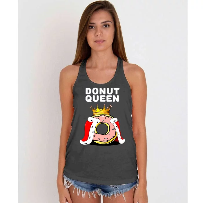 Donut Queen Doughnuts Funny Donut Lover Cute Donut Women's Knotted Racerback Tank