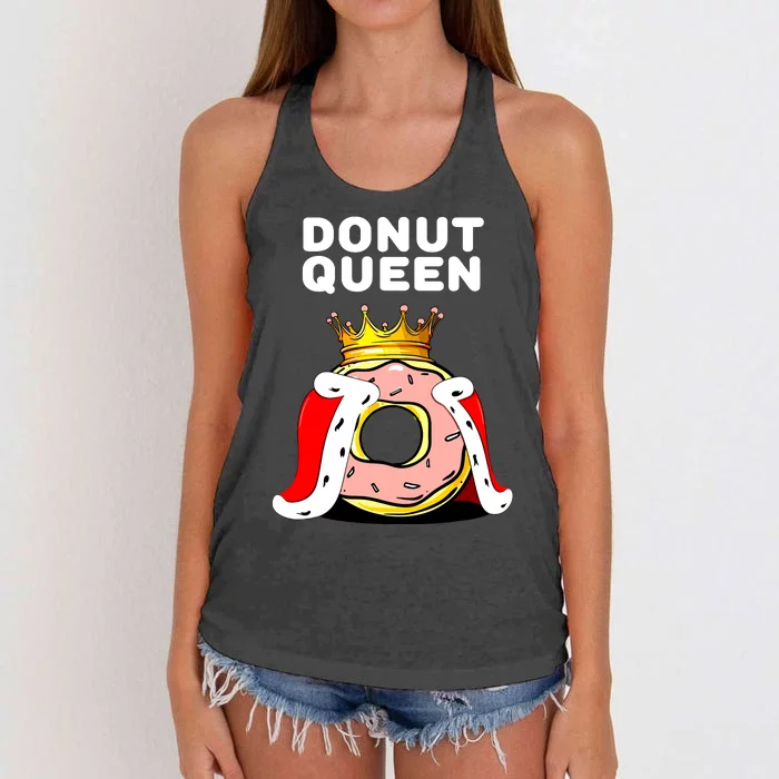 Donut Queen Doughnuts Funny Donut Lover Cute Donut Women's Knotted Racerback Tank