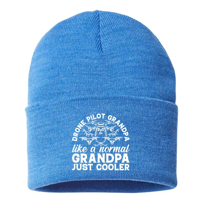 Drone Quadcopter Drone Pilot Grandpa Grandpa Drone Pilot Gift Sustainable Knit Beanie