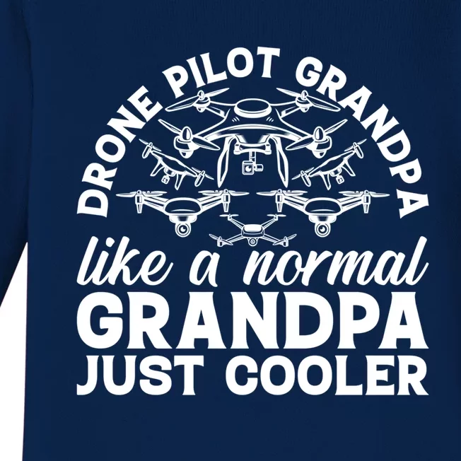 Drone Quadcopter Drone Pilot Grandpa Grandpa Drone Pilot Gift Baby Long Sleeve Bodysuit