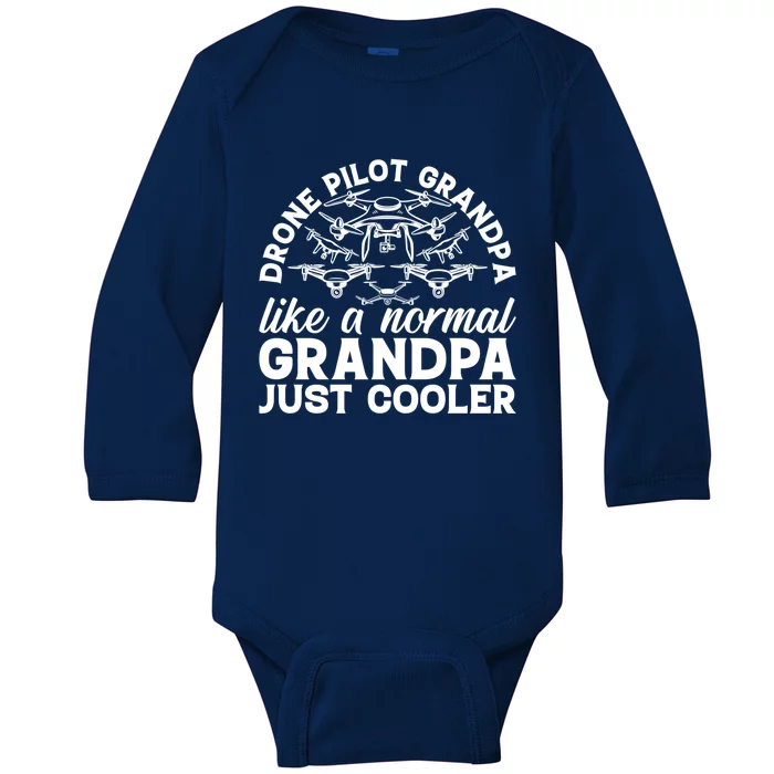 Drone Quadcopter Drone Pilot Grandpa Grandpa Drone Pilot Gift Baby Long Sleeve Bodysuit