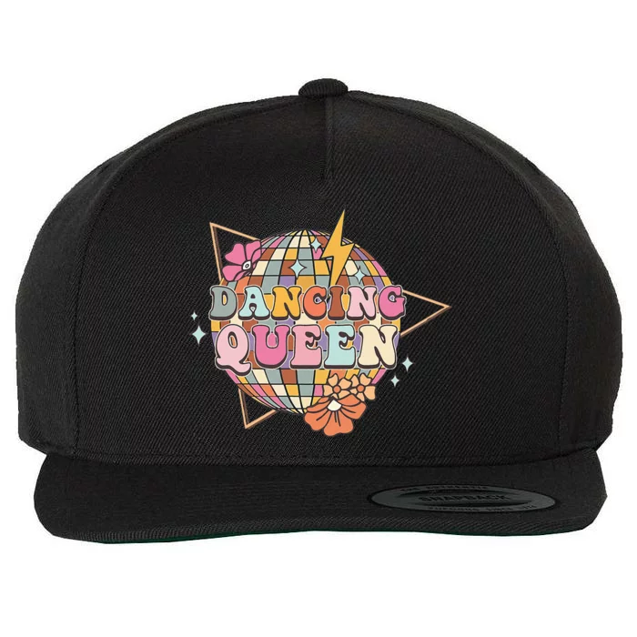 Disco Queen Dance Mom Dancing Queen Vintage Dancing 70s Wool Snapback Cap