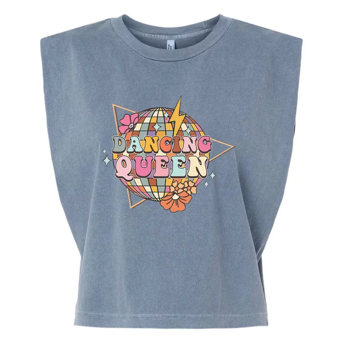 Disco Queen Dance Mom Dancing Queen Vintage Dancing 70s Garment-Dyed Women's Muscle Tee