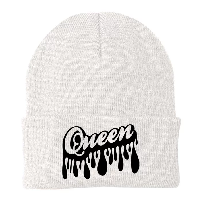 Drip Queen Dripping Black Woman Knit Cap Winter Beanie