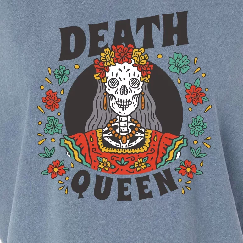 Death Queen Floral Garment-Dyed Women's Muscle Tee