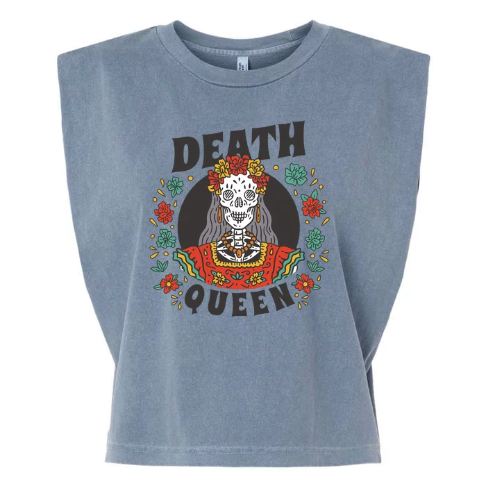 Death Queen Floral Garment-Dyed Women's Muscle Tee