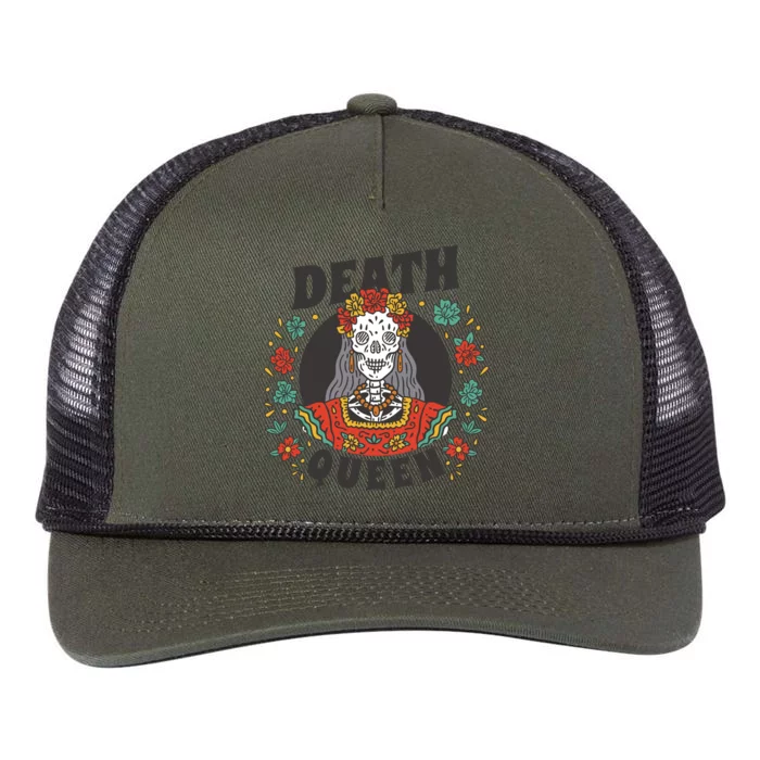 Death Queen Floral Retro Rope Trucker Hat Cap