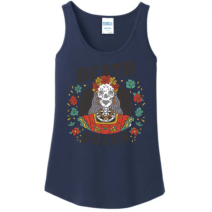 Death Queen Floral Ladies Essential Tank