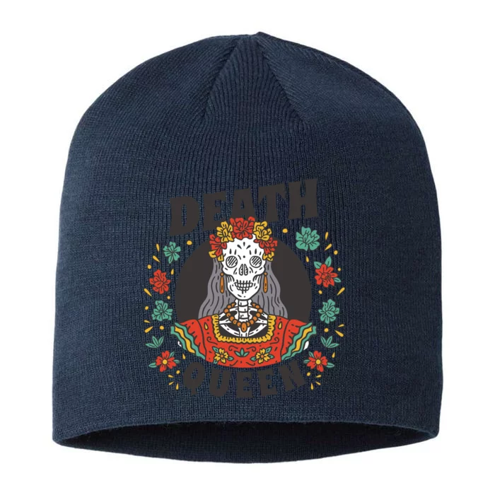 Death Queen Floral 8 1/2in Sustainable Knit Beanie