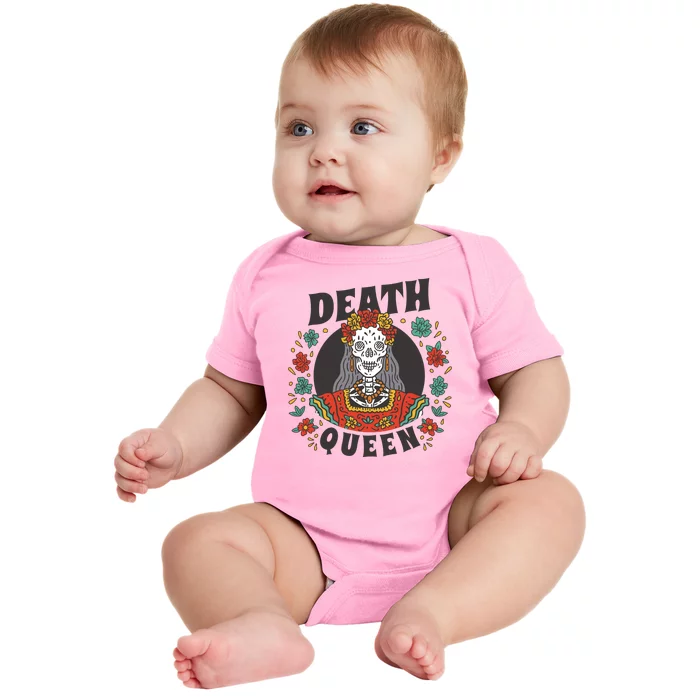 Death Queen Floral Baby Bodysuit