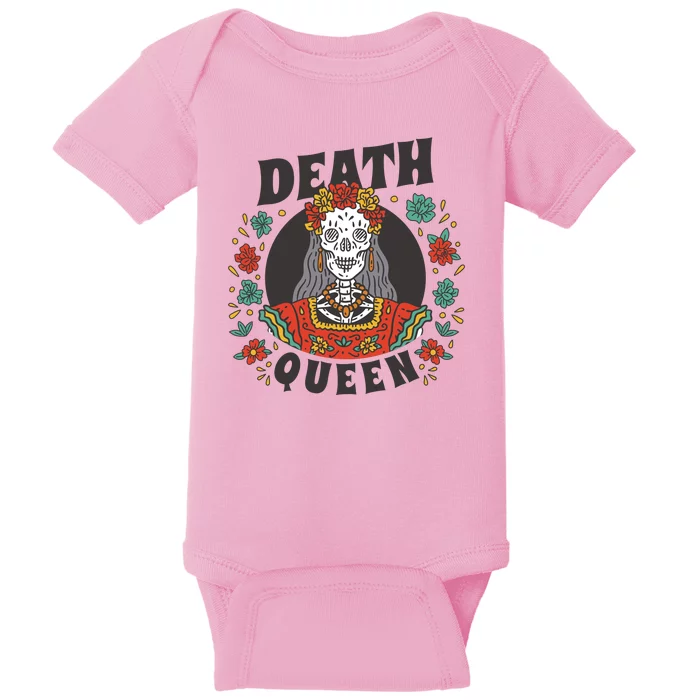 Death Queen Floral Baby Bodysuit