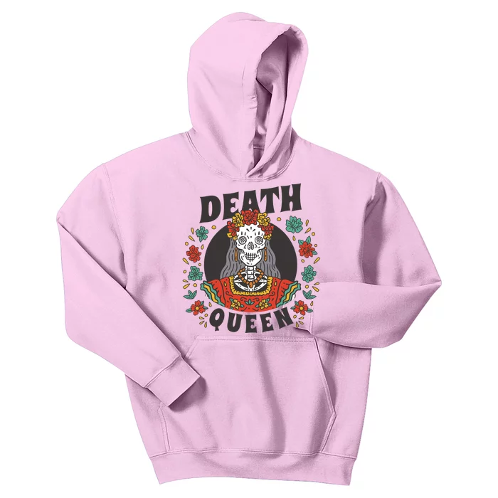 Death Queen Floral Kids Hoodie