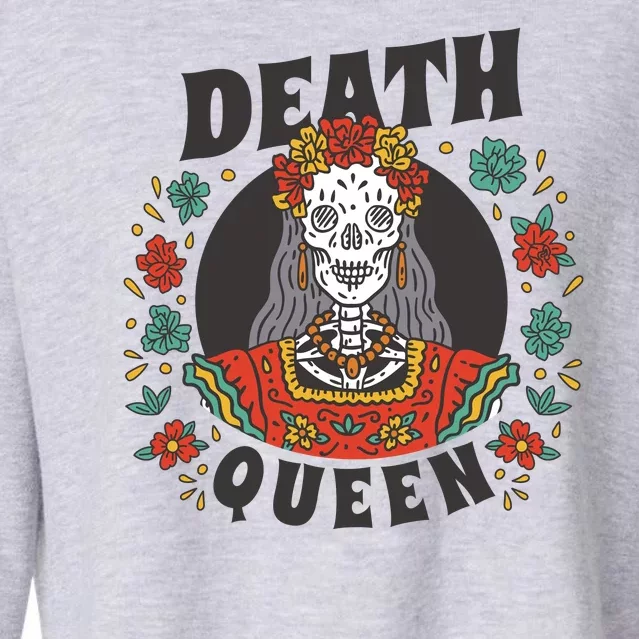 Death Queen Floral Cropped Pullover Crew