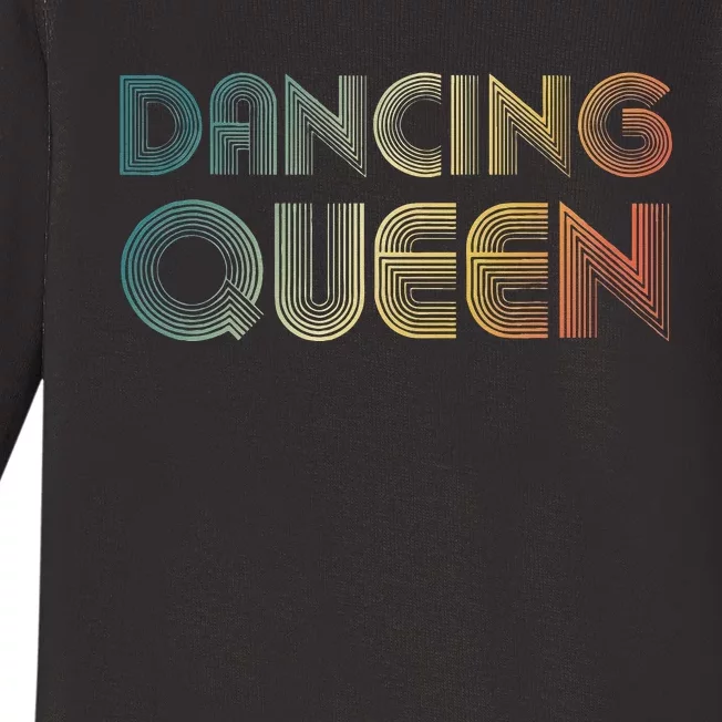 Disco Queen Funky Vintage 70s 80s Tee For Dance Parties Baby Long Sleeve Bodysuit