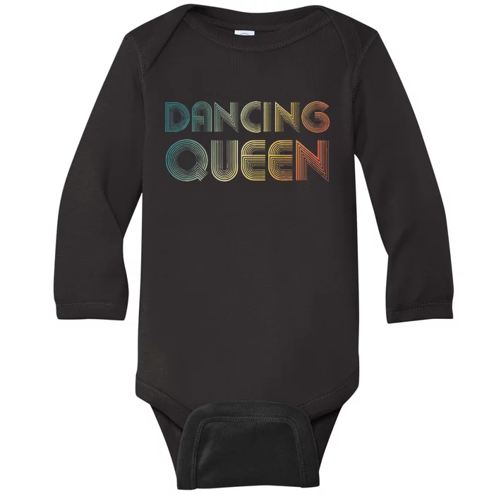 Disco Queen Funky Vintage 70s 80s Tee For Dance Parties Baby Long Sleeve Bodysuit