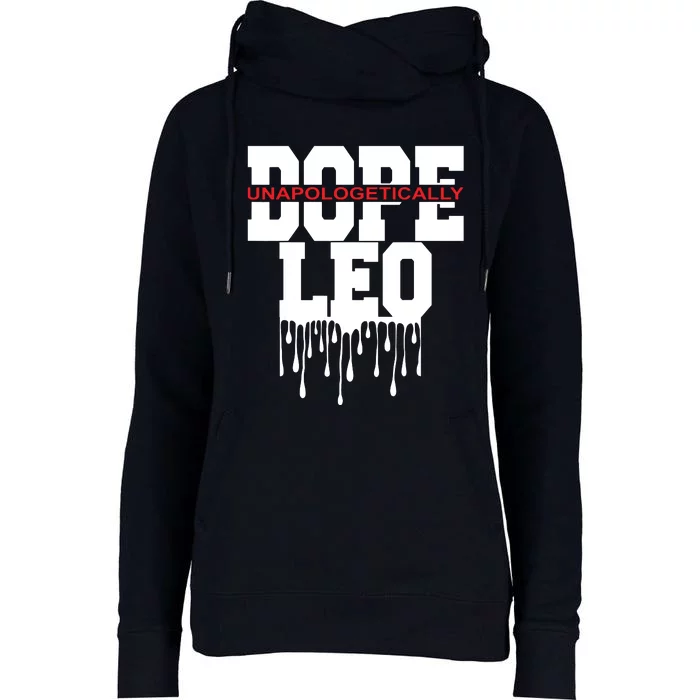 Dope Queen King Graphic Decor Leo Astrology Zodiac Womens Funnel Neck Pullover Hood