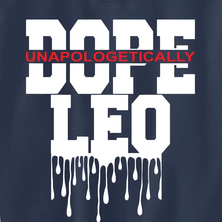 Dope Queen King Graphic Decor Leo Astrology Zodiac Kids Sweatshirt