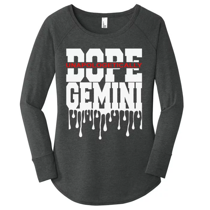 Dope Queen King Graphic Decor Gemini Astrology Zodiac Women's Perfect Tri Tunic Long Sleeve Shirt