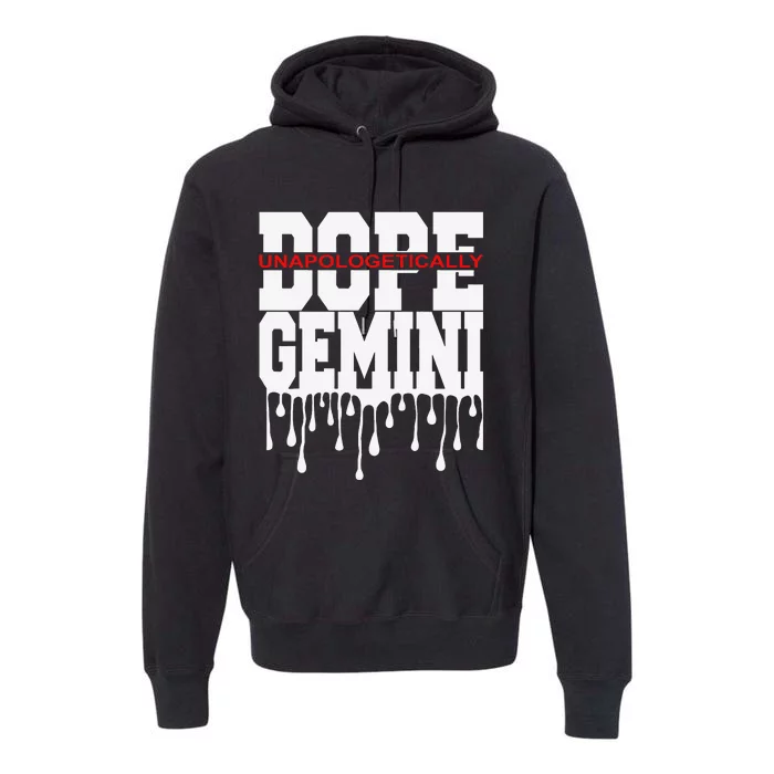 Dope Queen King Graphic Decor Gemini Astrology Zodiac Premium Hoodie