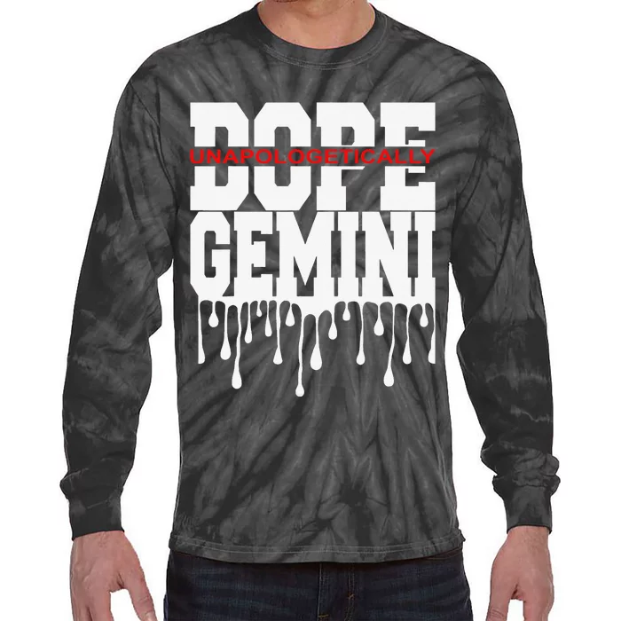 Dope Queen King Graphic Decor Gemini Astrology Zodiac Tie-Dye Long Sleeve Shirt