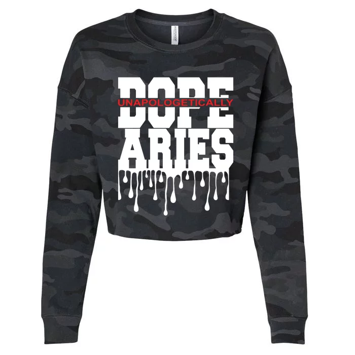 Dope Queen King Graphic Decor Aries Astrology Zodiac Cropped Pullover Crew