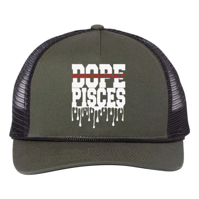 Dope Queen King Graphic Decor Pisces Astrology Zodiac Retro Rope Trucker Hat Cap