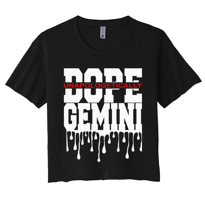 Dope Queen King Graphic Decor Gemini Astrology Zodiac Women's Crop Top Tee