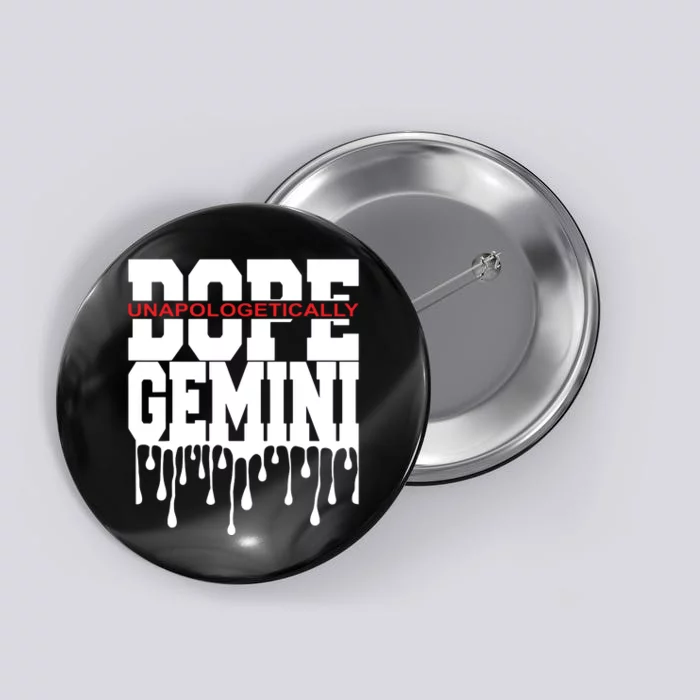 Dope Queen King Graphic Decor Gemini Astrology Zodiac Button