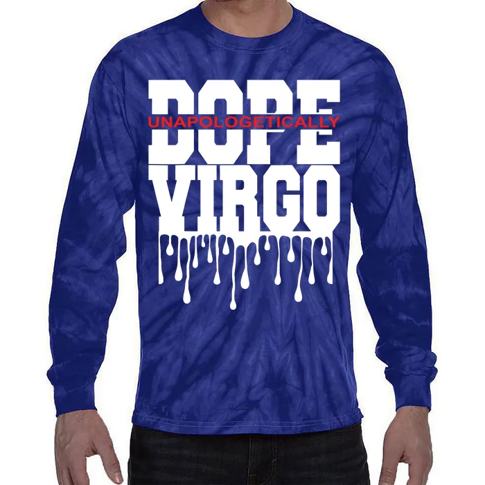 Dope Queen King Graphic Decor Virgo Astrology Zodiac Tie-Dye Long Sleeve Shirt