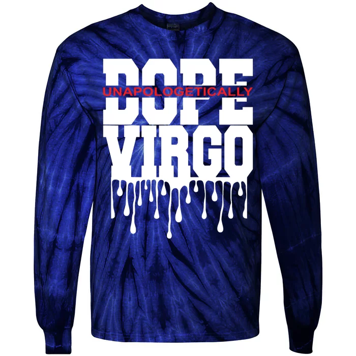 Dope Queen King Graphic Decor Virgo Astrology Zodiac Tie-Dye Long Sleeve Shirt