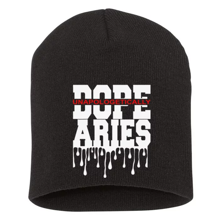 Dope Queen King Graphic Decor Aries Astrology Zodiac Short Acrylic Beanie