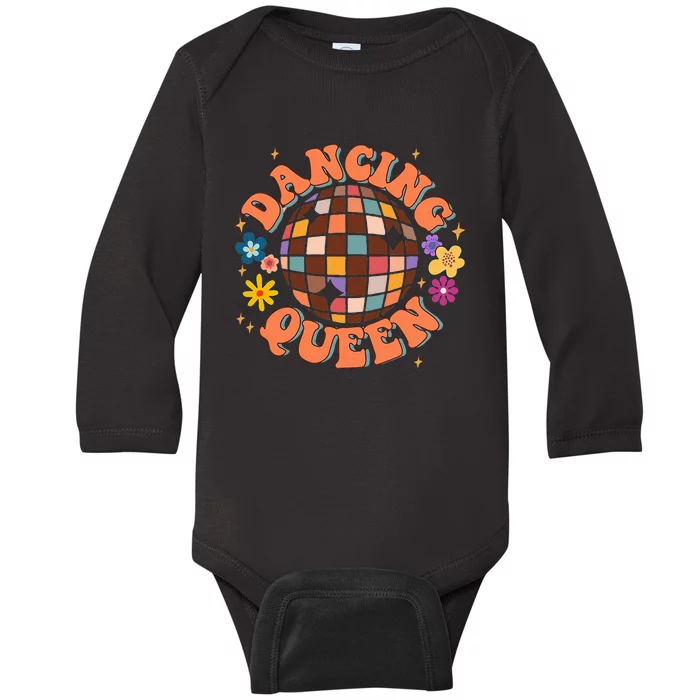 Dancing Queen Retro Bridesmaids 70’s Disco Bachelorette Baby Long Sleeve Bodysuit