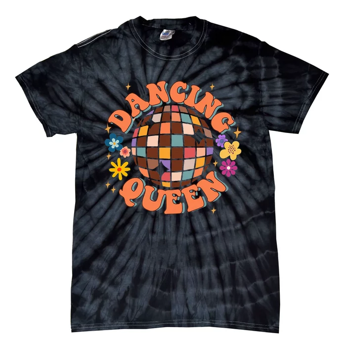 Dancing Queen Retro Bridesmaids 70’s Disco Bachelorette Tie-Dye T-Shirt