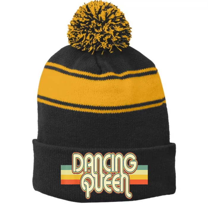 Dancing Queen Roller Disco Outfit 70s Costume For Women Stripe Pom Pom Beanie