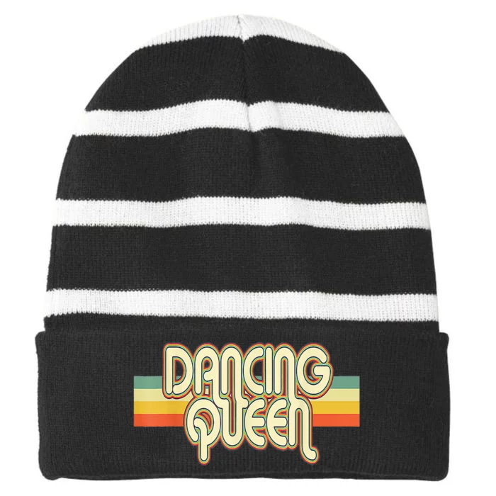 Dancing Queen Roller Disco Outfit 70s Costume For Women Striped Beanie with Solid Band