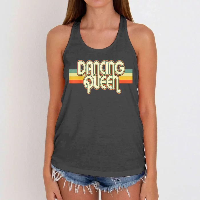 Dancing Queen Roller Disco Outfit 70s Costume For Women Women's Knotted Racerback Tank