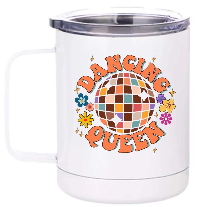 Dancing Queen Retro Bridesmaids 70’S Disco Bachelorette Front & Back 12oz Stainless Steel Tumbler Cup