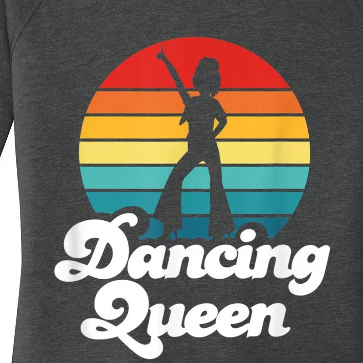 Dancing Queen Roller Disco Outfit 70s Costume For Women Women's Perfect Tri Tunic Long Sleeve Shirt