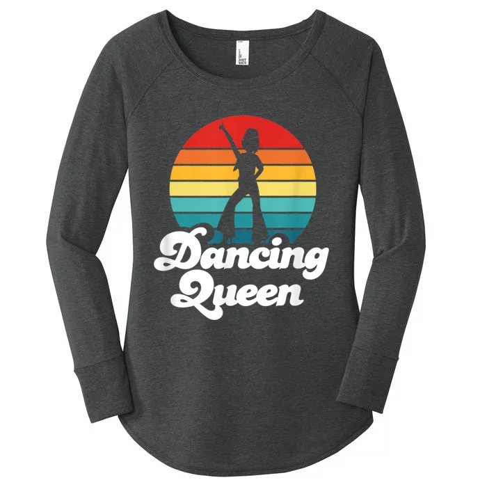 Dancing Queen Roller Disco Outfit 70s Costume For Women Women's Perfect Tri Tunic Long Sleeve Shirt