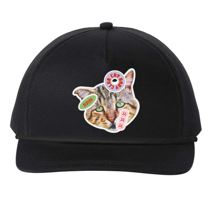 Drama Queen Sad Cat Funny & Ugly Cute Snapback Five-Panel Rope Hat