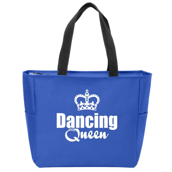 Dancing Queen With Crown Funny Graphic Dancer Dark Funny Gift Zip Tote Bag