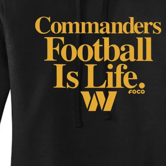 Dan Quinn Wearing Commanders Football Is Life Women's Pullover Hoodie