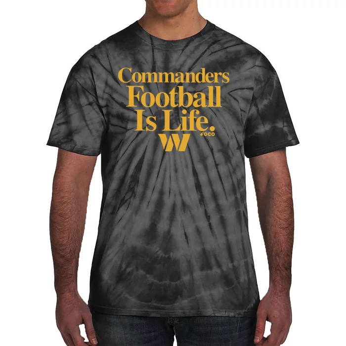 Dan Quinn Wearing Commanders Football Is Life Tie-Dye T-Shirt