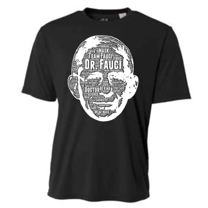 Dr. Fauci Word Face Portrait Cooling Performance Crew T-Shirt