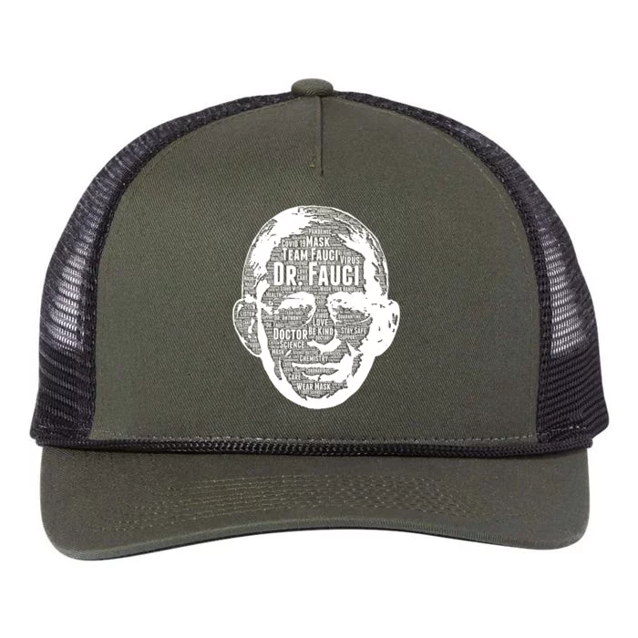 Dr. Fauci Word Face Portrait Retro Rope Trucker Hat Cap